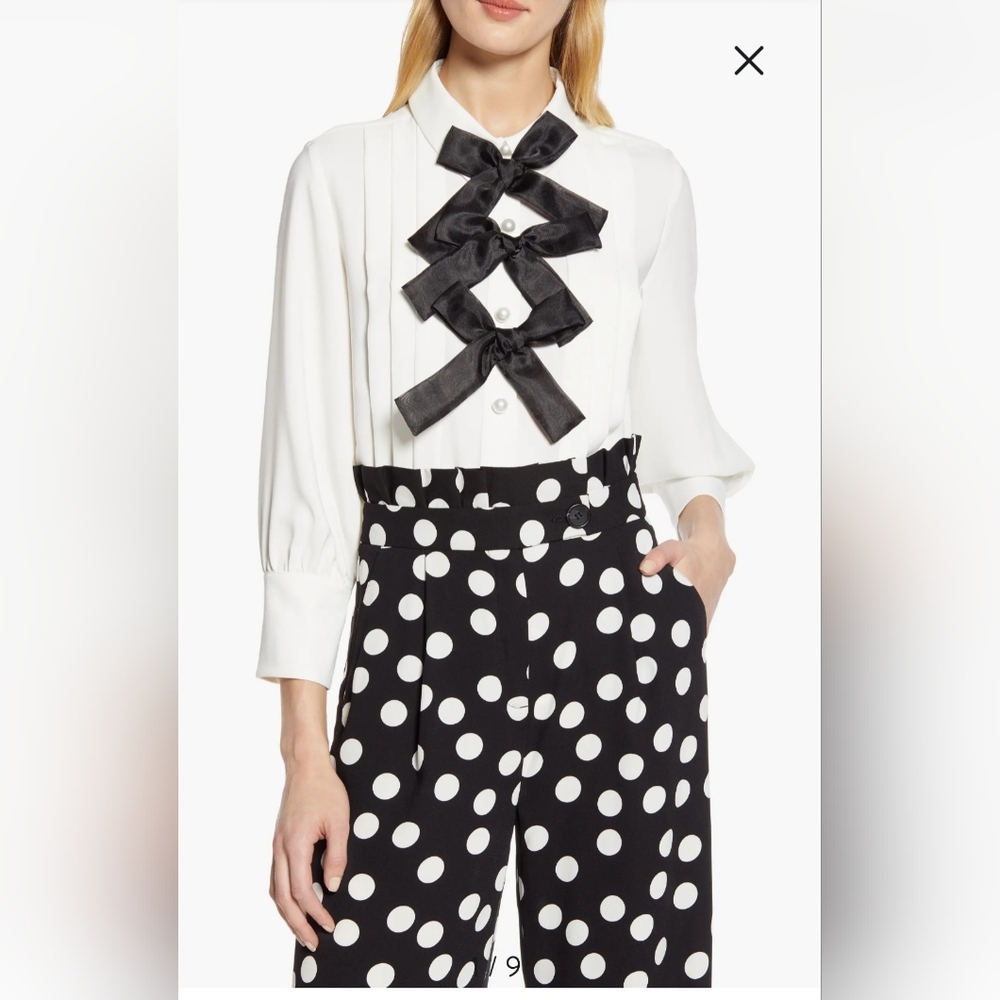 Atlantic Pacific X Halogen Bow Tie Blouse, Size 2X